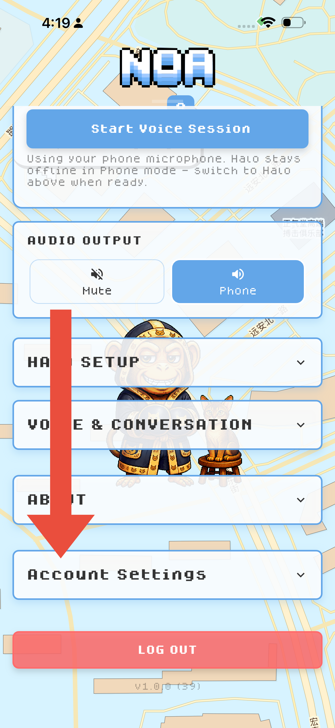 How to open account settings
